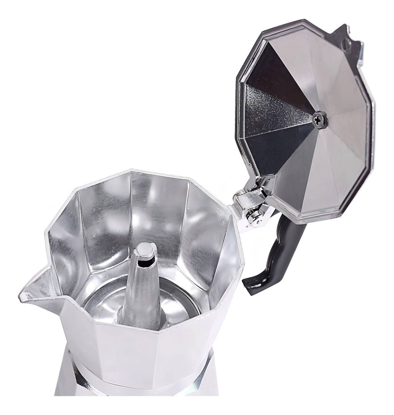 CAFETERA EXPRESSO ITALIANA ALUMINIO 9 TAZAS GRIS OSCURO - 3