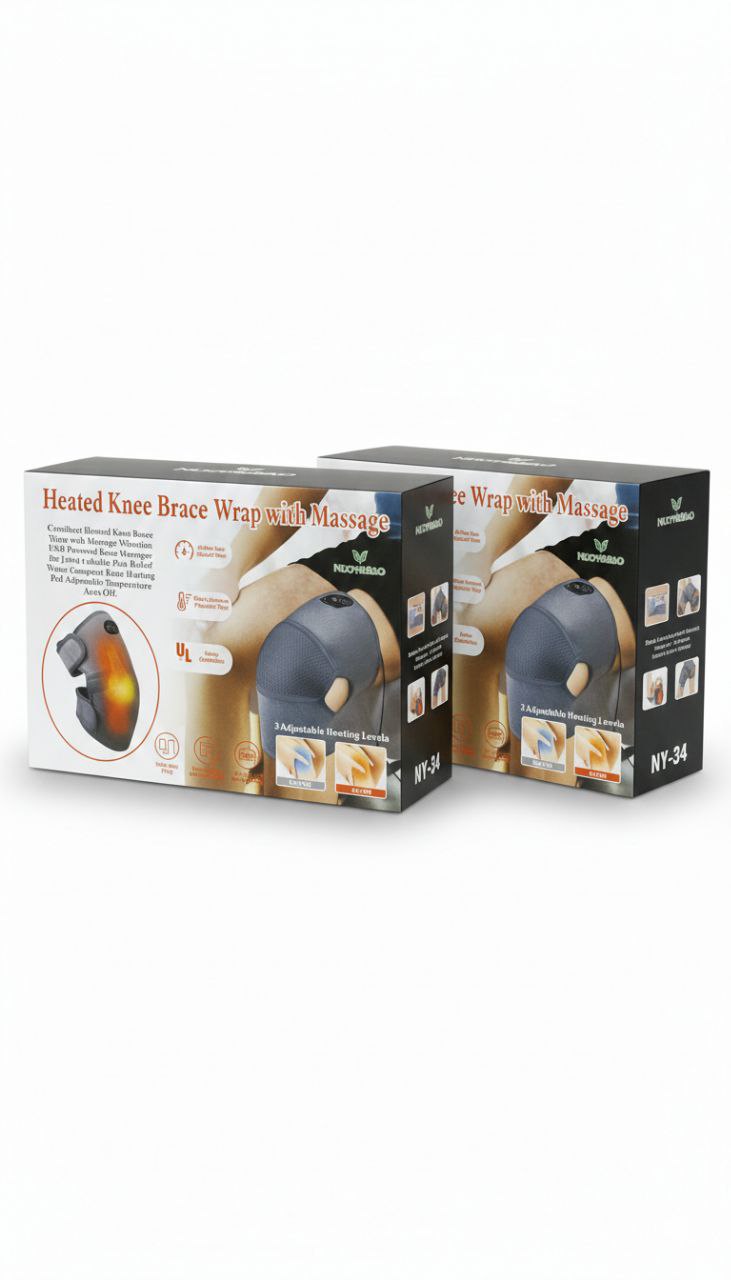 RODILLERA CALEFACCION COMPRESA CALIENTE MASAJE DOLOR UNICO GRIS OSCURO AJUSTABLE - 2