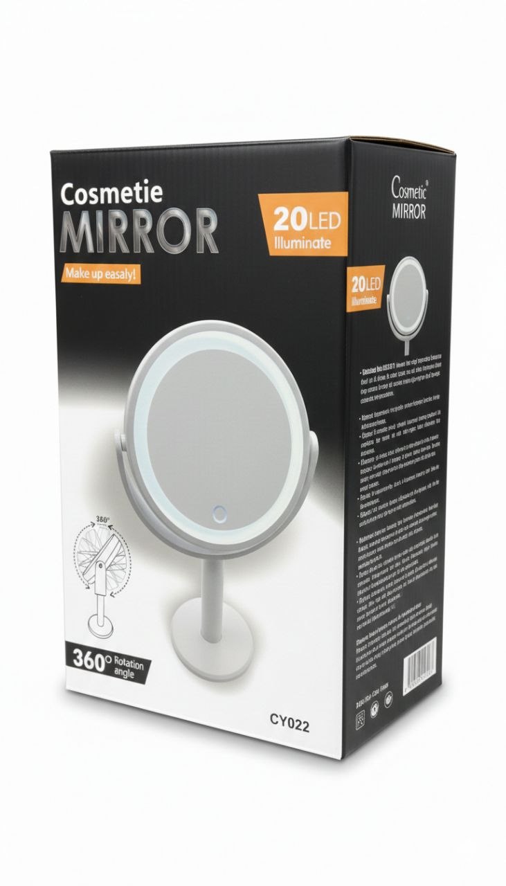 ESPEJO PARA MAQUILLAJE COSMETICO 20 LUCES LED ROTA 360 - 1