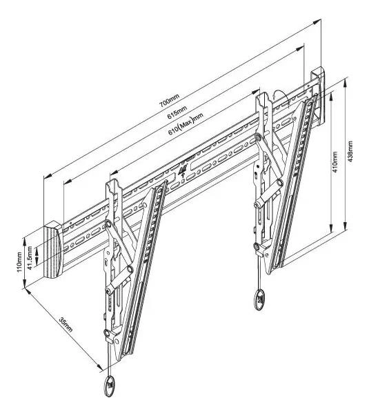SOPORTE DE TV FIJO INCLINABLE ERGONOMICA DE 32 A 65 PULGADAS - 3