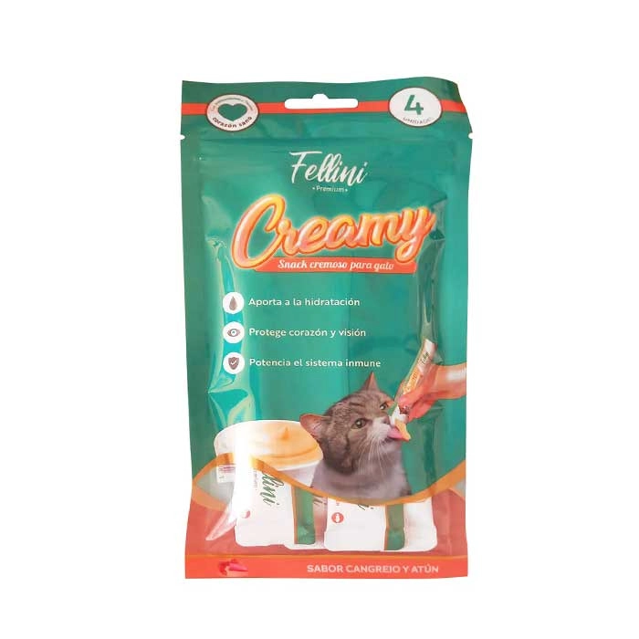 FELLINI CREAMY SABOR CANGREJO Y ATUN 4 TUBOS - 1