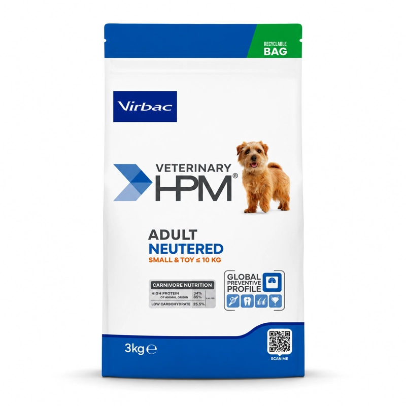 ALIMENTO SECO PERROS ADULTO VIRBAC 3 KG HPM DOG NEUTERED SMALL TOY - 1