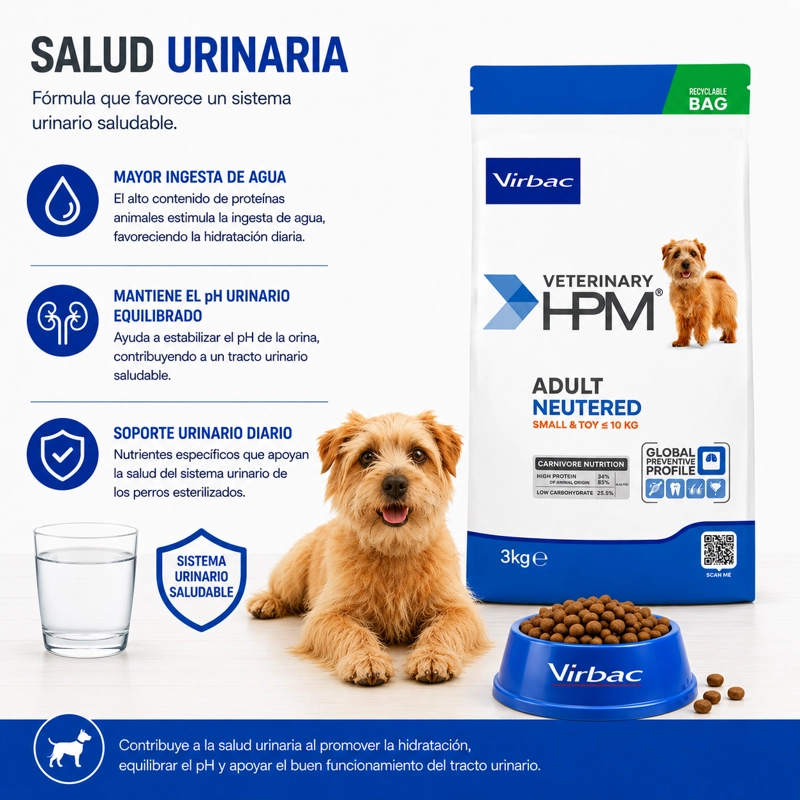 ALIMENTO SECO PERROS ADULTO VIRBAC 3 KG HPM DOG NEUTERED SMALL TOY - 3