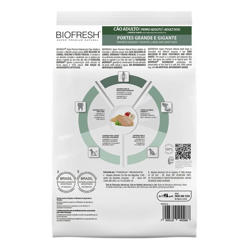 BIOFRESH ADULTO RAZA GRANDE Y GIGANTE 15KG - 2