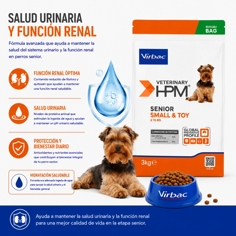 ALIMENTO SECO PERROS SENIOR VIRBAC 3 KG HPM DOG SMALL TOY - 3