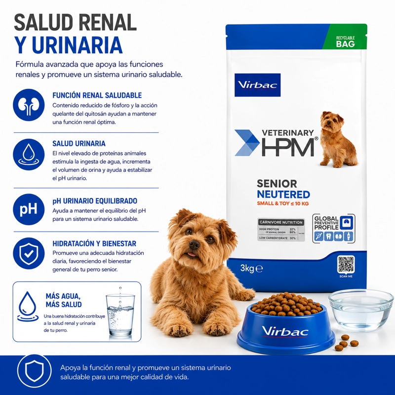 ALIMENTO SECO PERROS SENIOR VIRBAC 3 KG HPM DOG NEUTERED SMALL TOY - 3