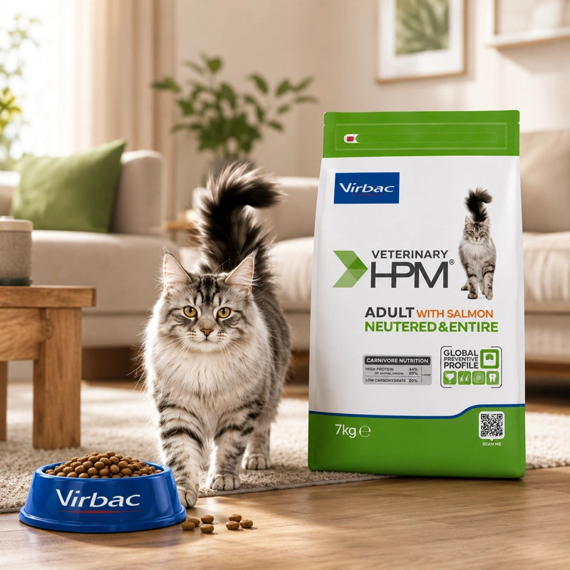ALIMENTO SECO GATOS ADULTO VIRBAC SABOR SALMÓN 7 KG HPM NEUTERED ENTIRE CAT WITH - 5