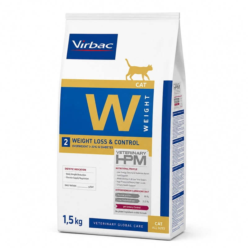 ALIMENTO SECO GATOS VIRBAC 1.5 KG HPM 2 CAT WEIGHT LOSS CONTROL - 1
