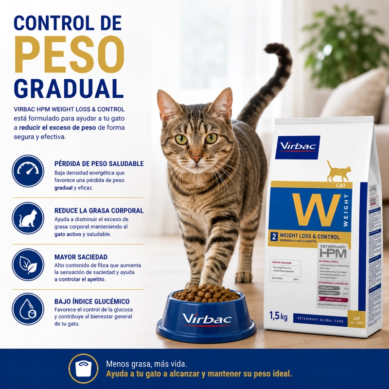 ALIMENTO SECO GATOS VIRBAC 1.5 KG HPM 2 CAT WEIGHT LOSS CONTROL - 2