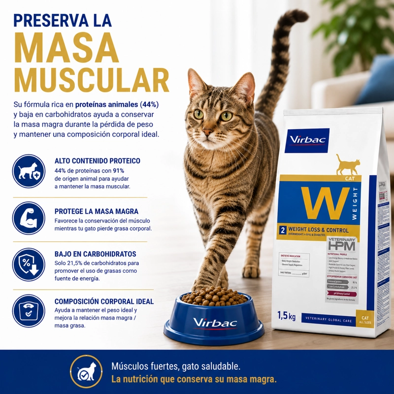 ALIMENTO SECO GATOS VIRBAC 1.5 KG HPM 2 CAT WEIGHT LOSS CONTROL - 3