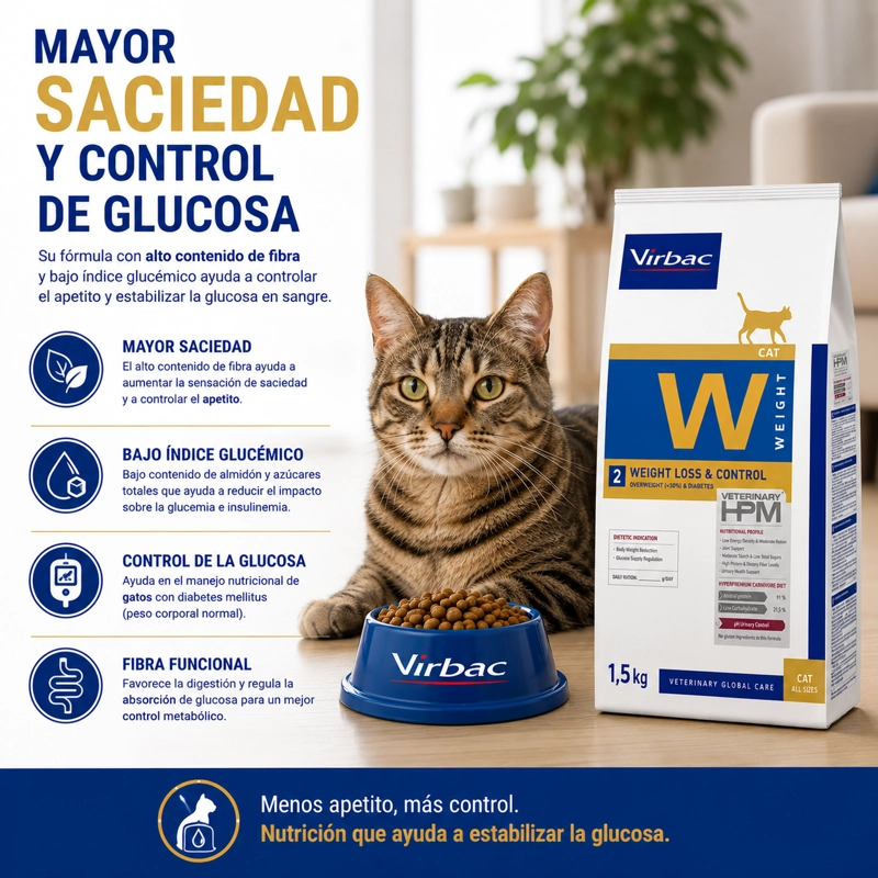 ALIMENTO SECO GATOS VIRBAC 1.5 KG HPM 2 CAT WEIGHT LOSS CONTROL - 4