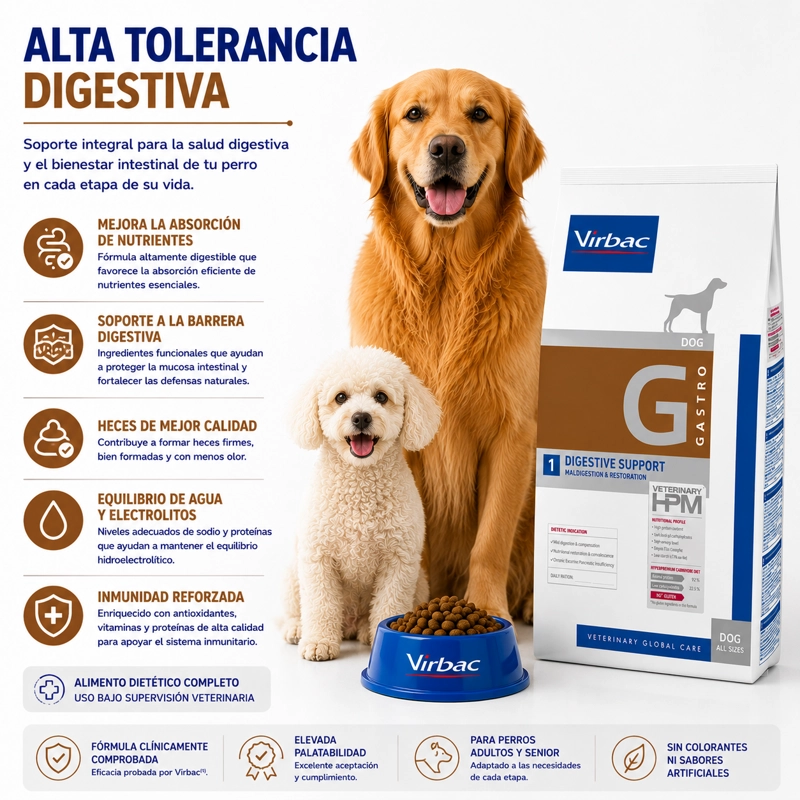 ALIMENTO SECO PERROS VIRBAC 3 KG HPM DOG DIGESTIVE SUPPORT GASTRO - 2