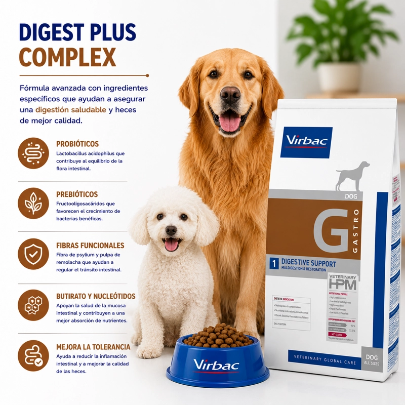 ALIMENTO SECO PERROS VIRBAC 3 KG HPM DOG DIGESTIVE SUPPORT GASTRO - 3