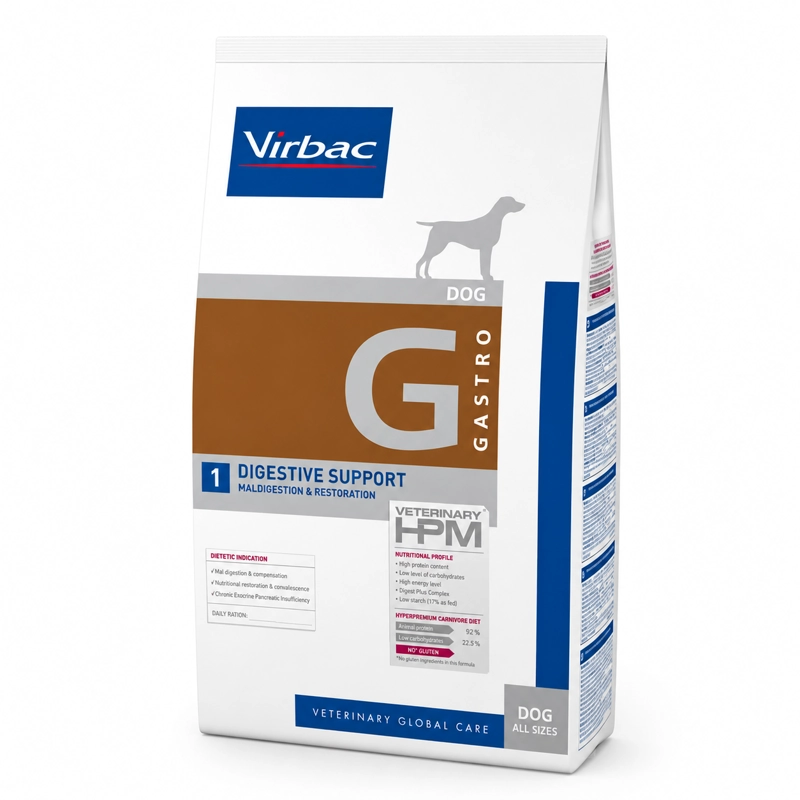 ALIMENTO SECO PERROS VIRBAC 12 KG HPM DOG DIGESTIVE SUPPORT GASTRO - 1