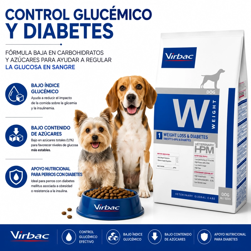 ALIMENTO SECO PERROS VIRBAC 12 KG HPM DOG 1 WEIGHT LOSS DIABETES - 4