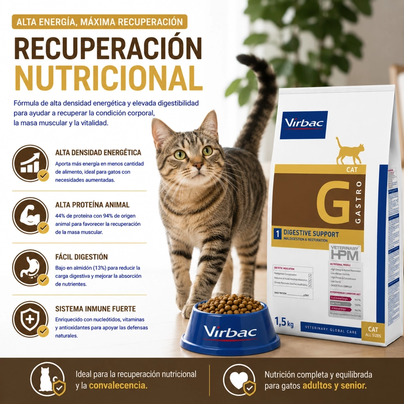 ALIMENTO SECO GATOS VIRBAC 1.5 KG HPM CAT DIGESTIVE SUPPORT GASTRO - 4