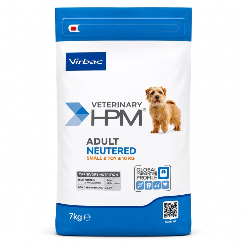 ALIMENTO SECO PERROS ADULTO VIRBAC 7 KG HPM DOG NEUTERED SMALL TOY - 1