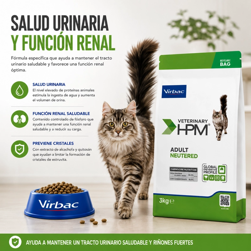ALIMENTO SECO GATOS ADULTO VIRBAC 3 KG HPM NEUTERED CAT - 3