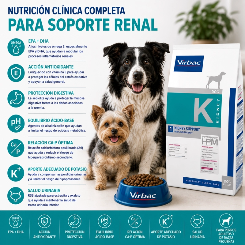 ALIMENTO SECO PERROS 3 KG HPM VIRBAC DOG KIDNEY SUPPORT - 4