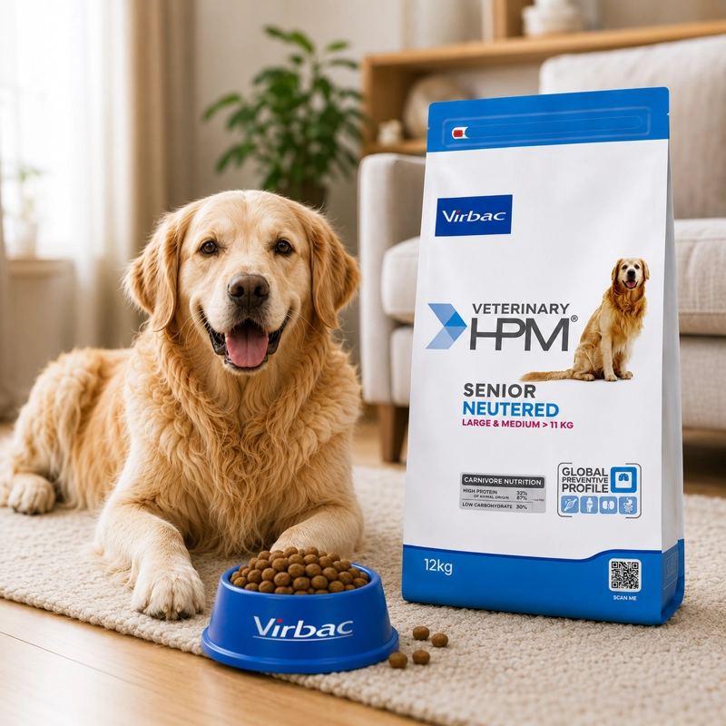 ALIMENTO SECO PERROS SENIOR VIRBAC RAZA MEDIANA GRANDE 12 KG HPM DOG NEUTERED - 5