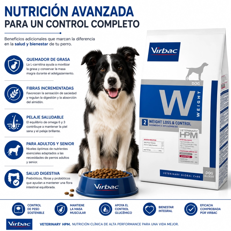 ALIMENTO SECO PERROS VIRBAC 12 KG HPM DOG 2 WEIGHT LOSS CONTROL - 4