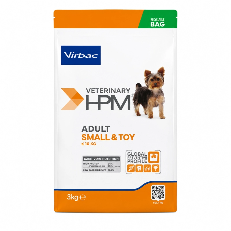 ALIMENTO SECO PERROS ADULTO VIRBAC 3 KG HPM DOG SMALL TOY - 1
