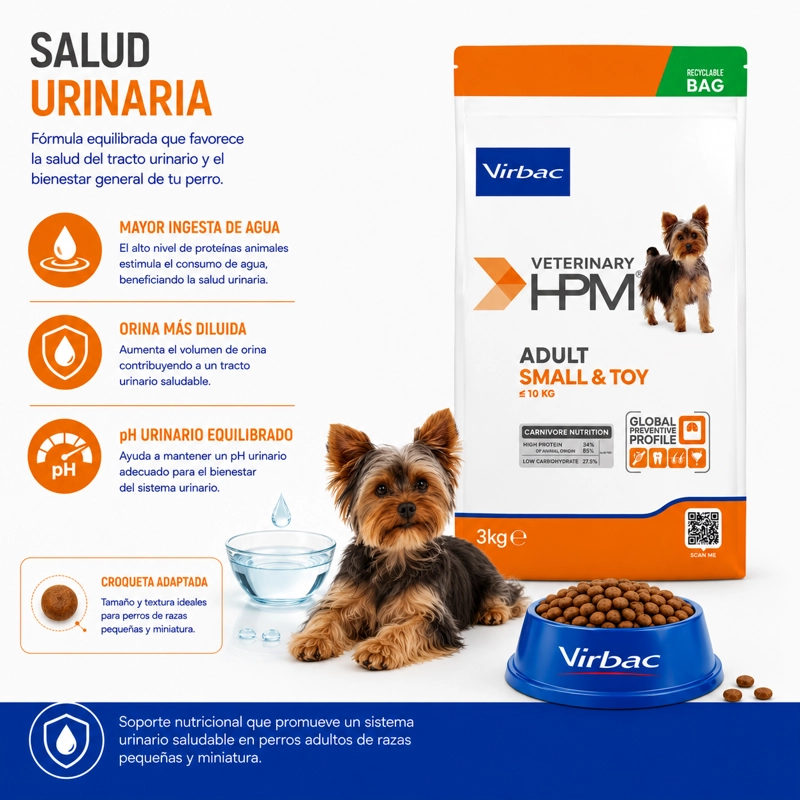 ALIMENTO SECO PERROS ADULTO VIRBAC 3 KG HPM DOG SMALL TOY - 3