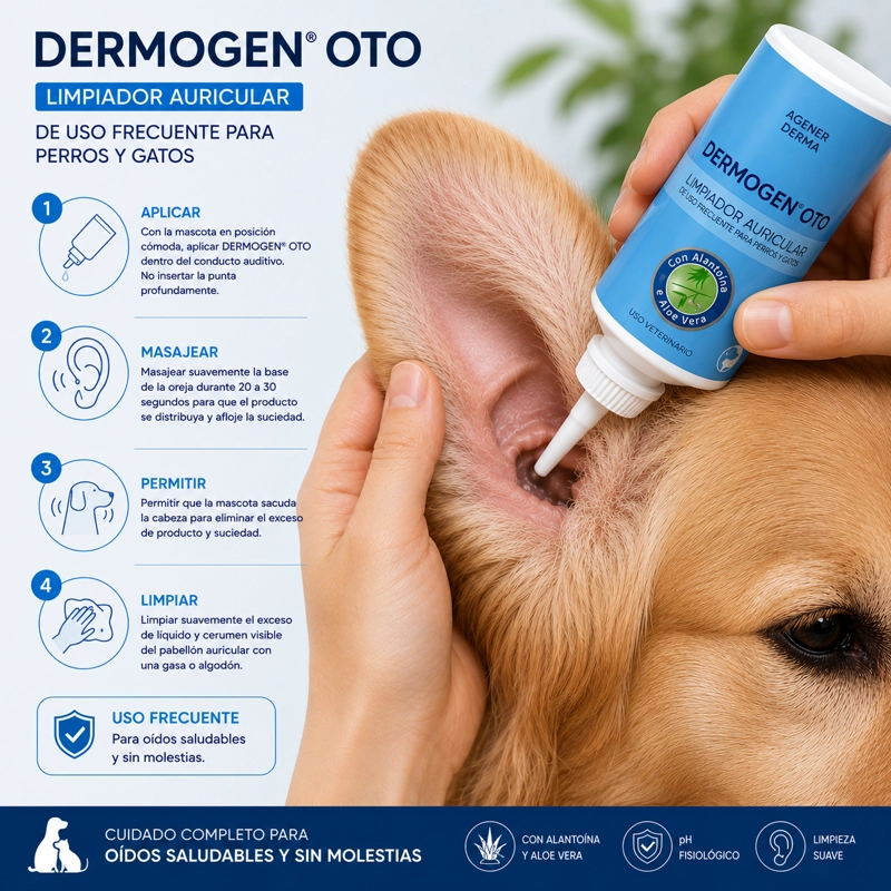 LIMPIA OIDOS PERROS GATOS DERMOGEN OTO LIMPIADOR OÍDOS 100 ML - 5