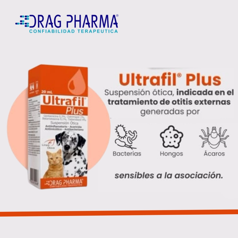 ULTRAFIL PLUS SUSPENSION OTICA DRAG PHARMA 20 ML - 2