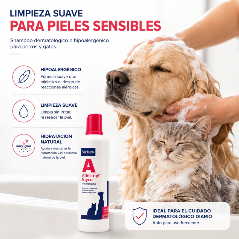SHAMPOO PERROS VIRBAC ALLERMYL GLYCO 250 ML - 3