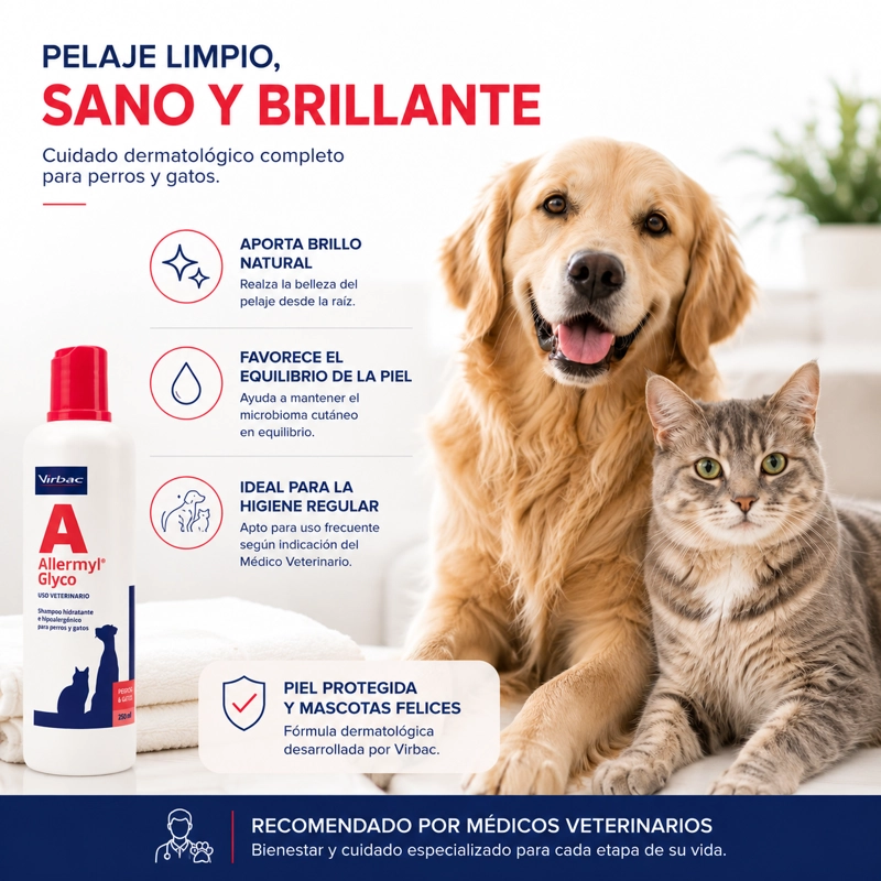 SHAMPOO PERROS VIRBAC ALLERMYL GLYCO 250 ML - 5