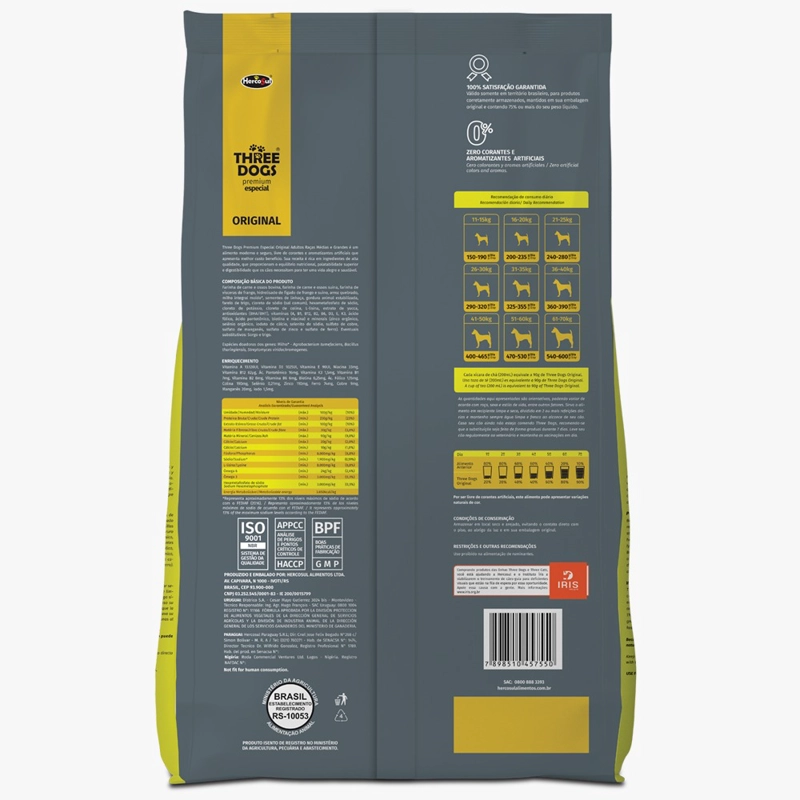 ALIMENTO SECO PERROS ADULTO RAZA MEDIANA GRANDE 20 KG THREE DOGS O - 2