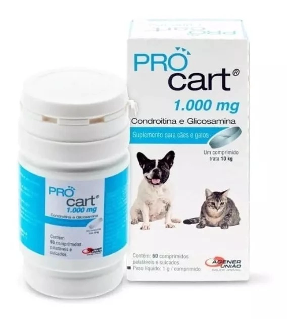 SUPLEMENTO PERROS GATOS 60 COMPRIMIDOS PROCART 10 1000 MG - 1