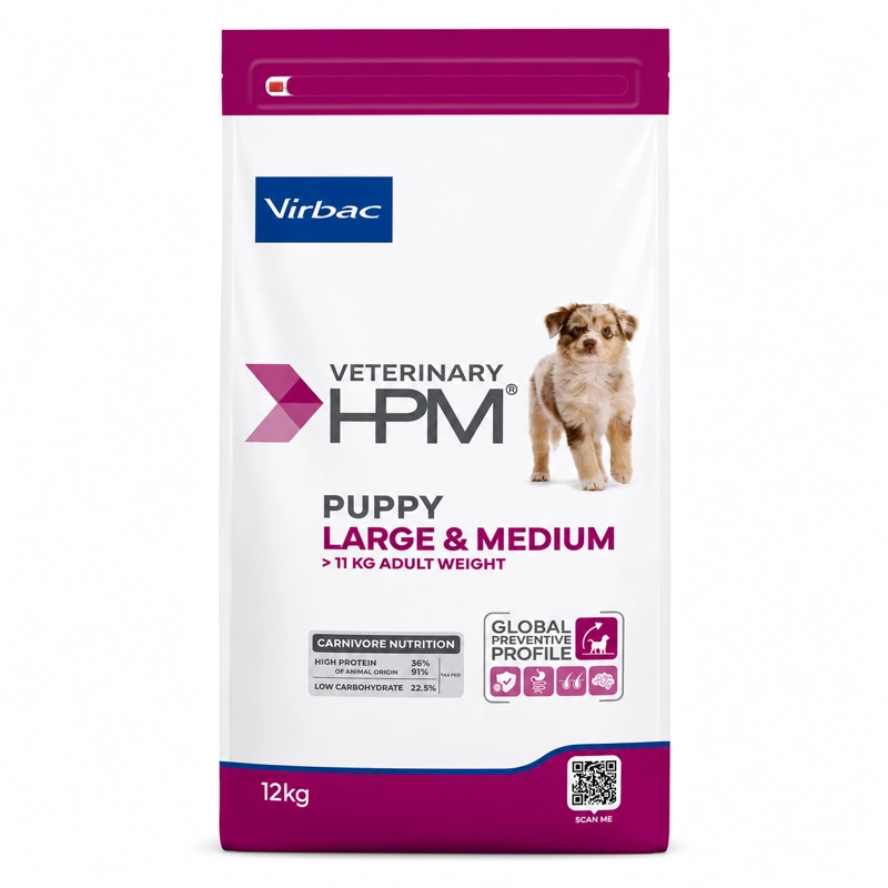 ALIMENTO SECO PERROS VIRBAC RAZA MEDIANA GRANDE 12 KG HPM DOG BABY - 1
