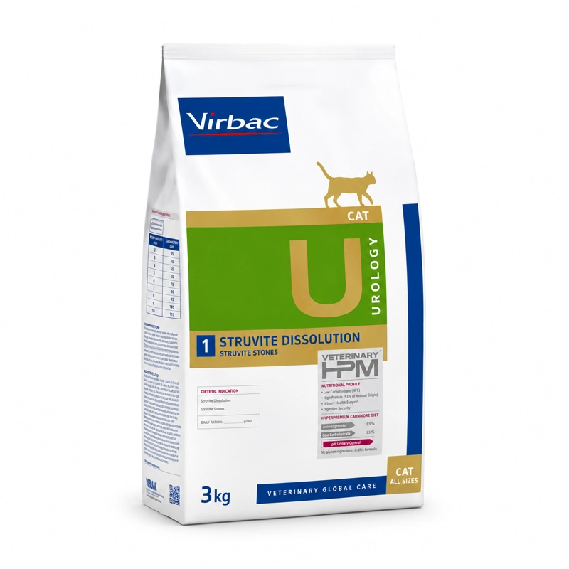 ALIMENTO SECO GATOS VIRBAC 3 KG HPM 1 CAT UROLOGY STRUVITE DISSOLUTION - 1