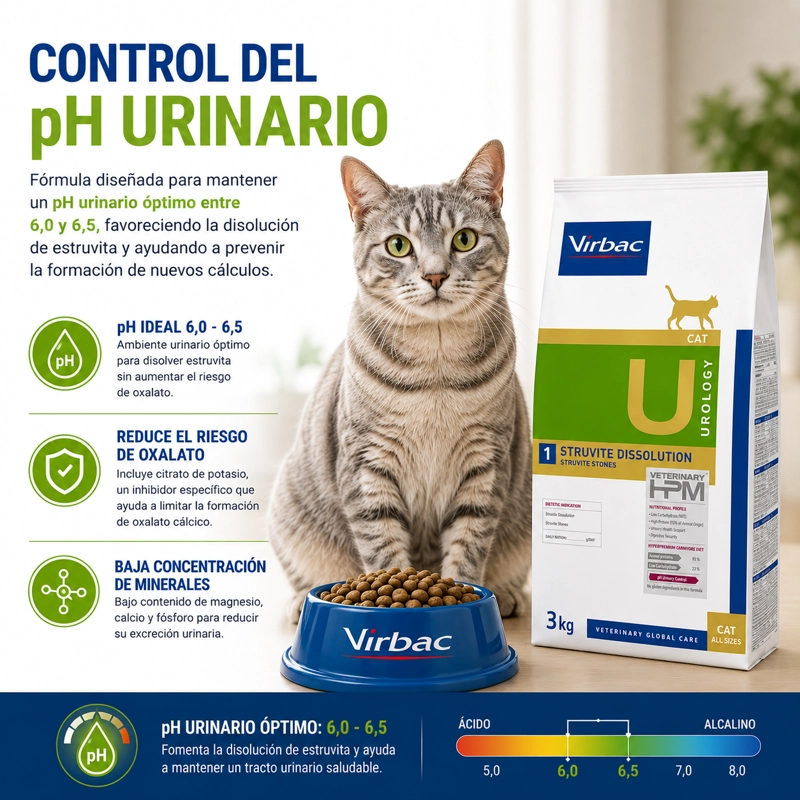ALIMENTO SECO GATOS VIRBAC 3 KG HPM 1 CAT UROLOGY STRUVITE DISSOLUTION - 3