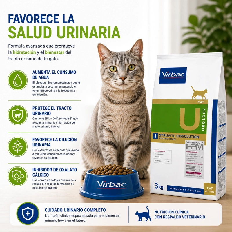 ALIMENTO SECO GATOS VIRBAC 3 KG HPM 1 CAT UROLOGY STRUVITE DISSOLUTION - 4