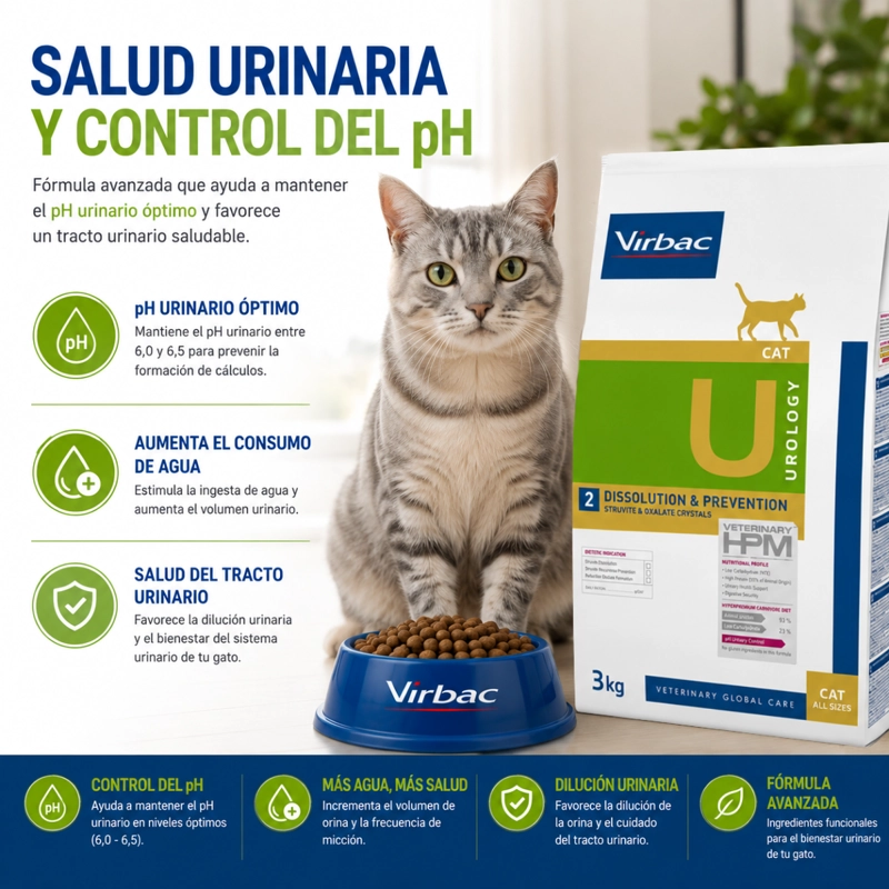 ALIMENTO SECO GATOS VIRBAC 3 KG HPM 2 CAT UROLOGY DISSOLUTION PREVENTION - 3