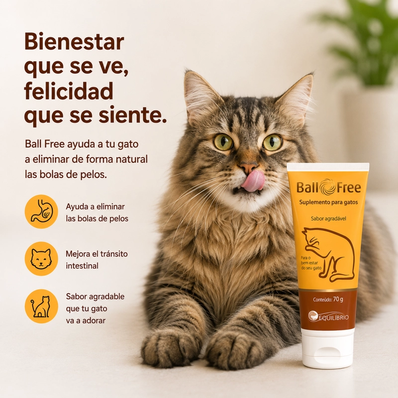 SUPLEMENTO GATO 70 GR BALLFREE ELIMINADOR DE PELOS - 4