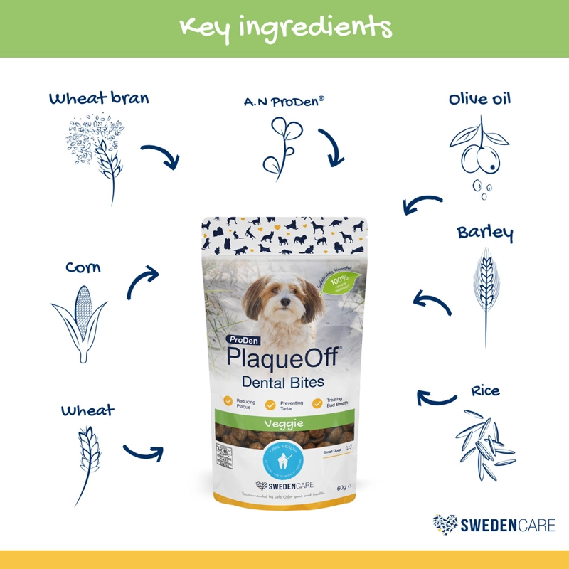 CUIDADO DENTAL PERROS PRODEN PLAQUEOFF BITES VEGGIE 60 GR (VCTO 30/1) - 3