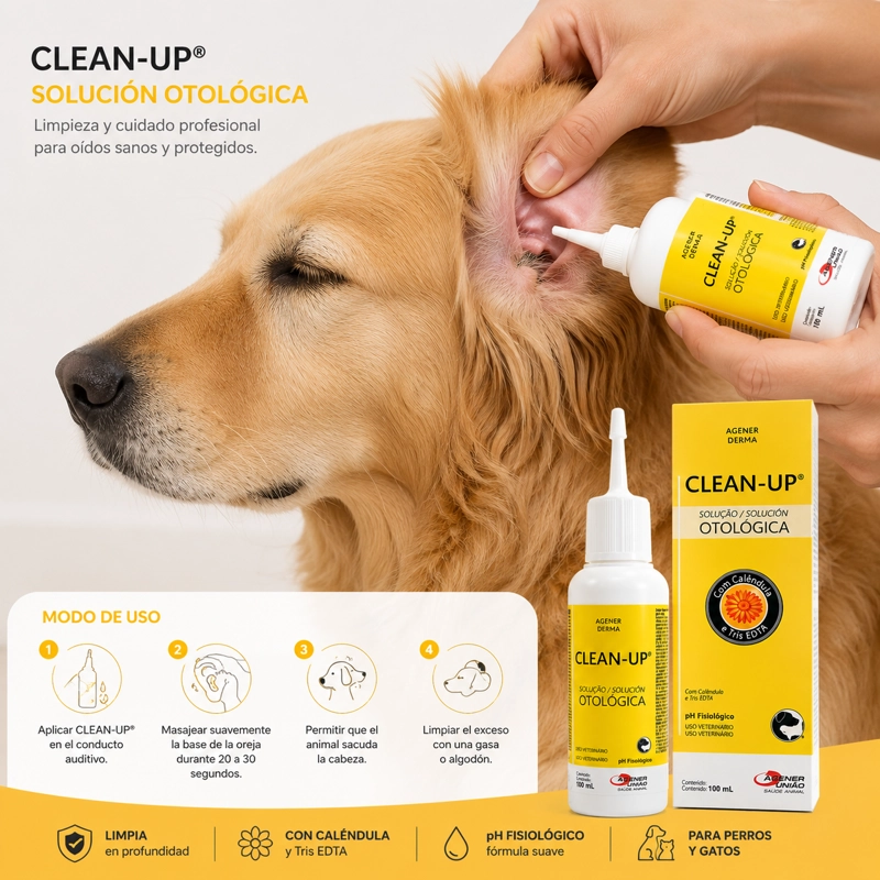 LIMPIA OIDOS PERROS GATOS CLEAN UP SOLUCIÓN OTOLÓGICA 100 ML - 4
