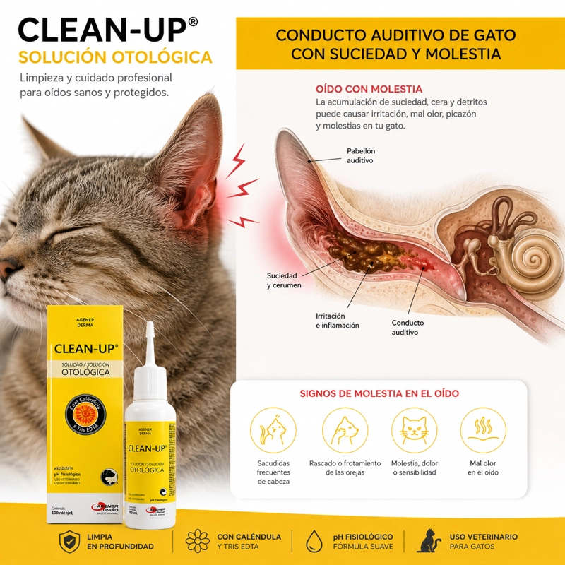 LIMPIA OIDOS PERROS GATOS CLEAN UP SOLUCIÓN OTOLÓGICA 100 ML - 5