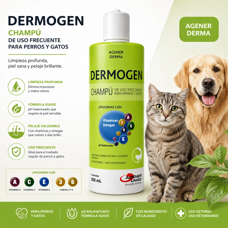 SHAMPOO PERROS GATOS DERMOGEN 200 ML - 4