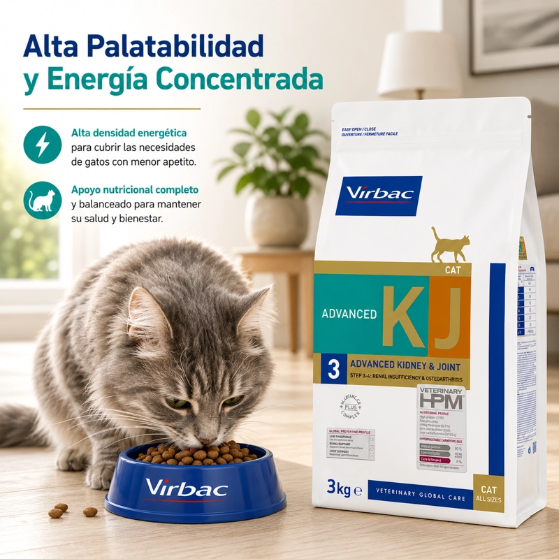 ALIMENTO MEDICADO GATOS VIRBAC 3 KG HPM 3 CAT ADVANCED KIDNEY JOINT - 4