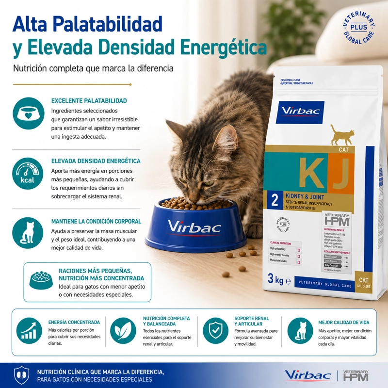 HPM VIRBVIRBAC HPM CAT KIDNEY & JOINT 2 3 KG - ALIMENTO RENAL PARA GATOS CON ERC IRIS 2 - 4