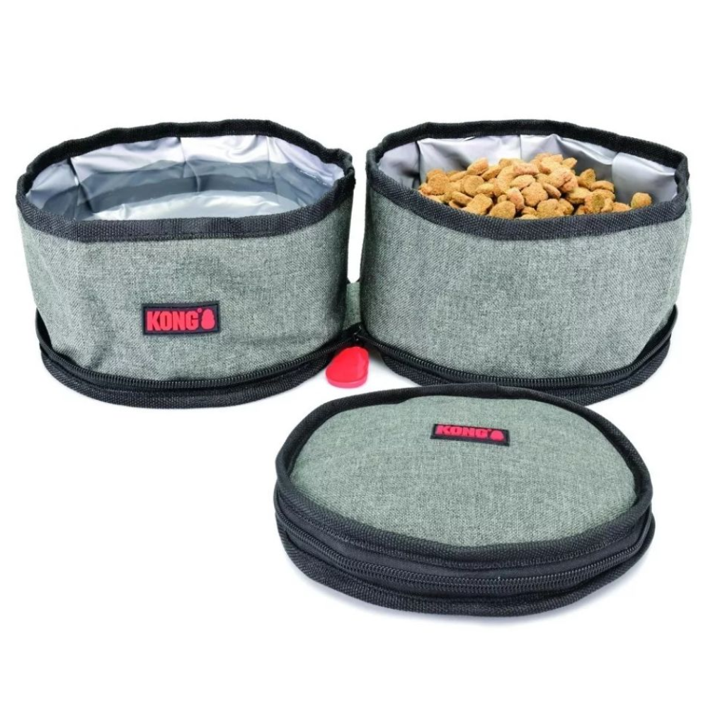 PLATO PERROS GATOS DOBLE VIAJE PLEGABLE KONG - 1