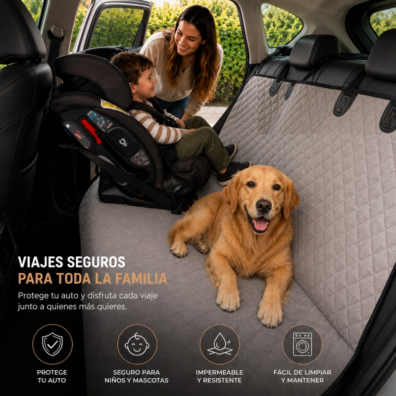 COBERTOR PERROS GATOS FUNDA ASIENTO AUTOS ANCLAJE ISOFIX ROTT - 3