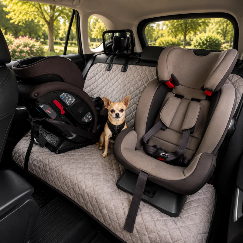 COBERTOR PERROS GATOS FUNDA ASIENTO AUTOS ANCLAJE ISOFIX ROTT - 4