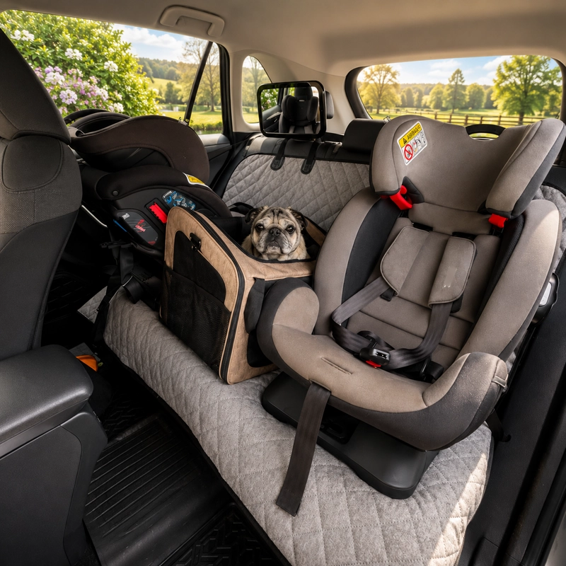 COBERTOR PERROS GATOS FUNDA ASIENTO AUTOS ANCLAJE ISOFIX ROTT - 7