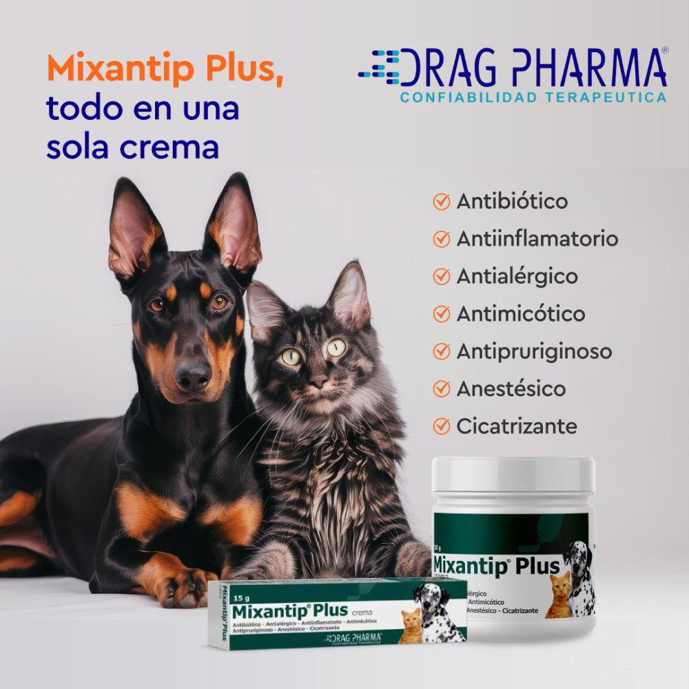 CREMA PERROS GATOS DRAG PHARMA MIXANTIP PLUS 50 GR - 2